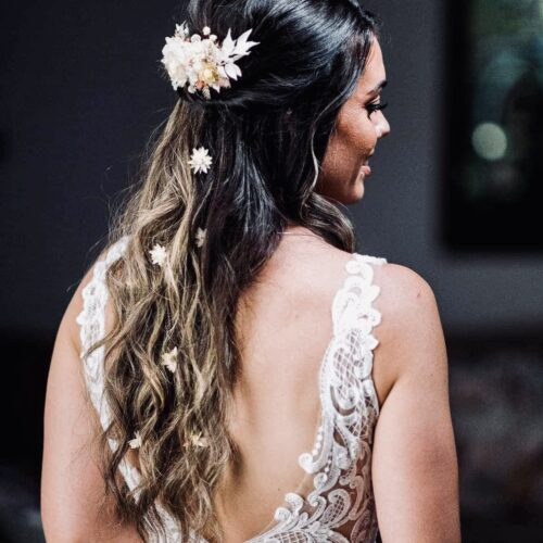 Cascading floral hair comb