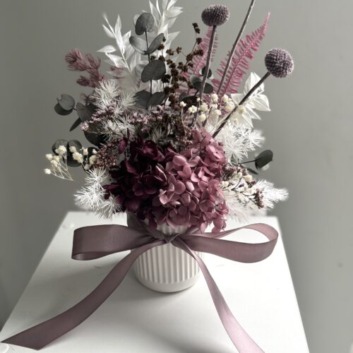 Purple preserved arrangement