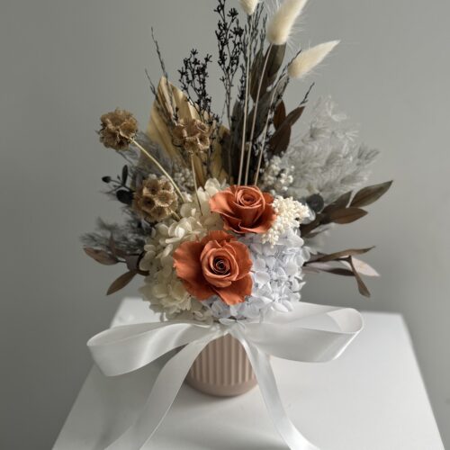 Vintage orange - Mini Dried flower arrangement
