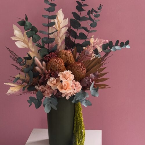 Pink blush preserved arrangement