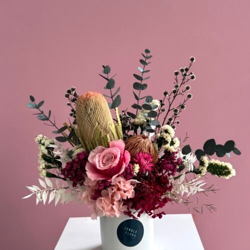 Lovable pink preserved arrangement